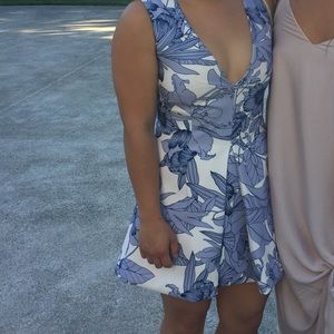 KEEPSAKE the Label Blue and White Floral Cocktail Dress